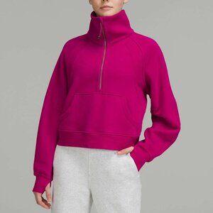 EUC Lululemon Scuba Oversized Funnel-Neck Half Zip | Ripened Raspberry | XS/S